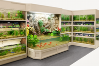 3D Aquarium display with various aquariums in a store setting
