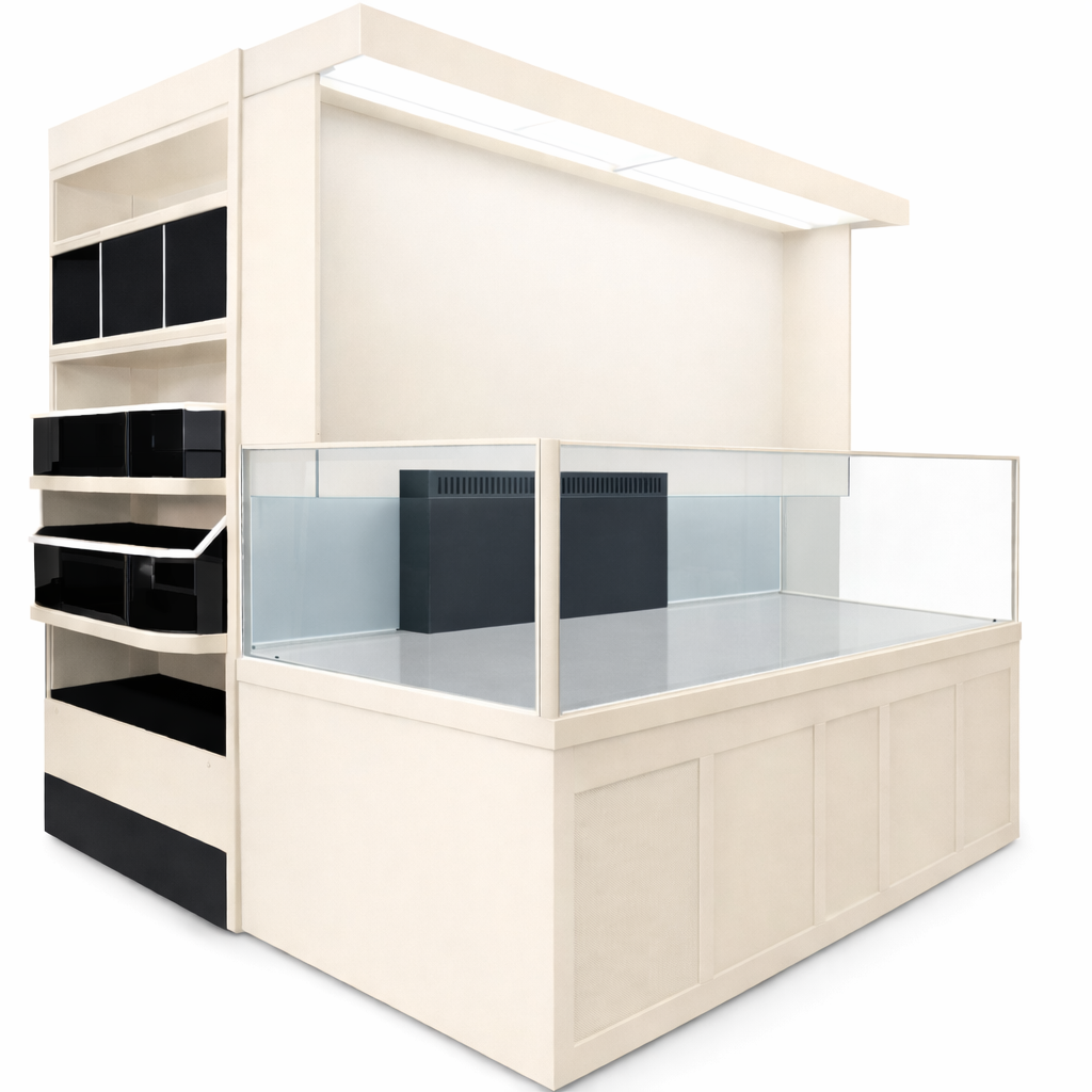 Custom Coral Frag and Marine Fish Setup designed by DAS Aquariums for Aquatic Stores
