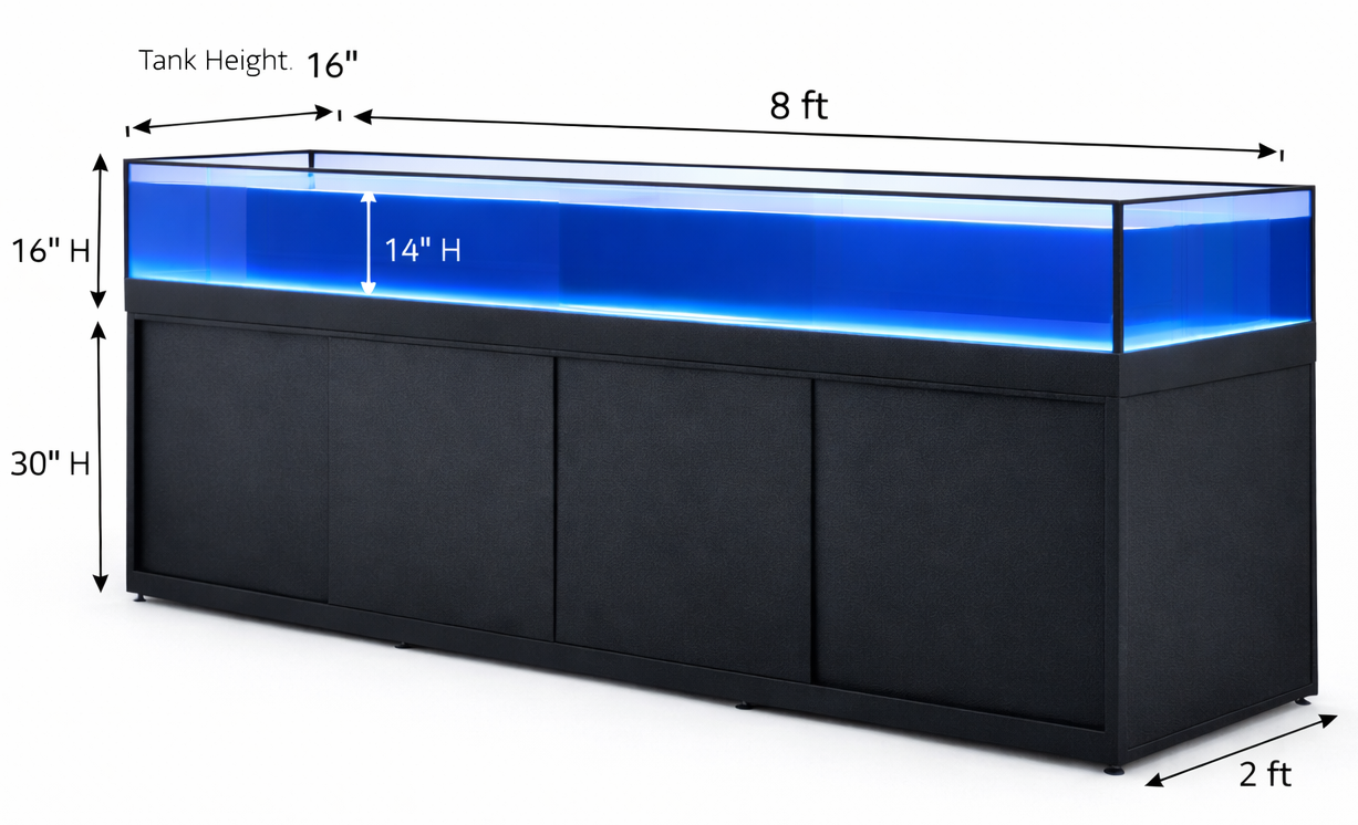 Coral Frag Display Table Illustration Design Concept of a 8ft by 2 ft coral table