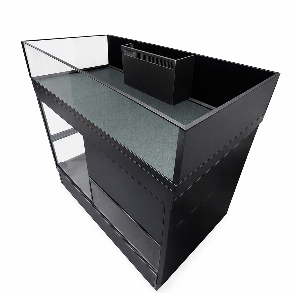 Retail Coral Frag Table Setup designed for viewing and coral selection