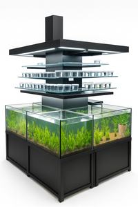 DAS Freshwater Plant Merchandiser and Betta Shelves in retail environment