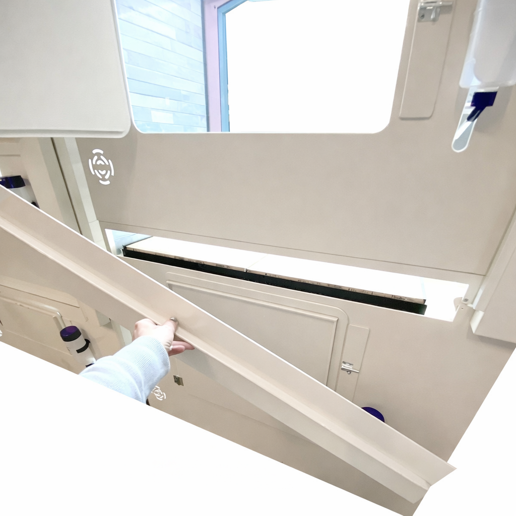 Modular adoption kennel system designed for humane display of adoptable pets in rescue facilities and veterinary clinics