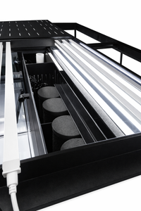 Koi Tank Filter View with white LED lights on a white background