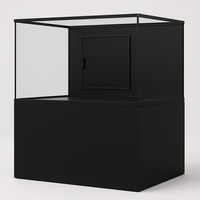 Rolling, lockable petter display with glass enclosure for puppies, small mammals, turtles, or birds. Custom Designed Petter.