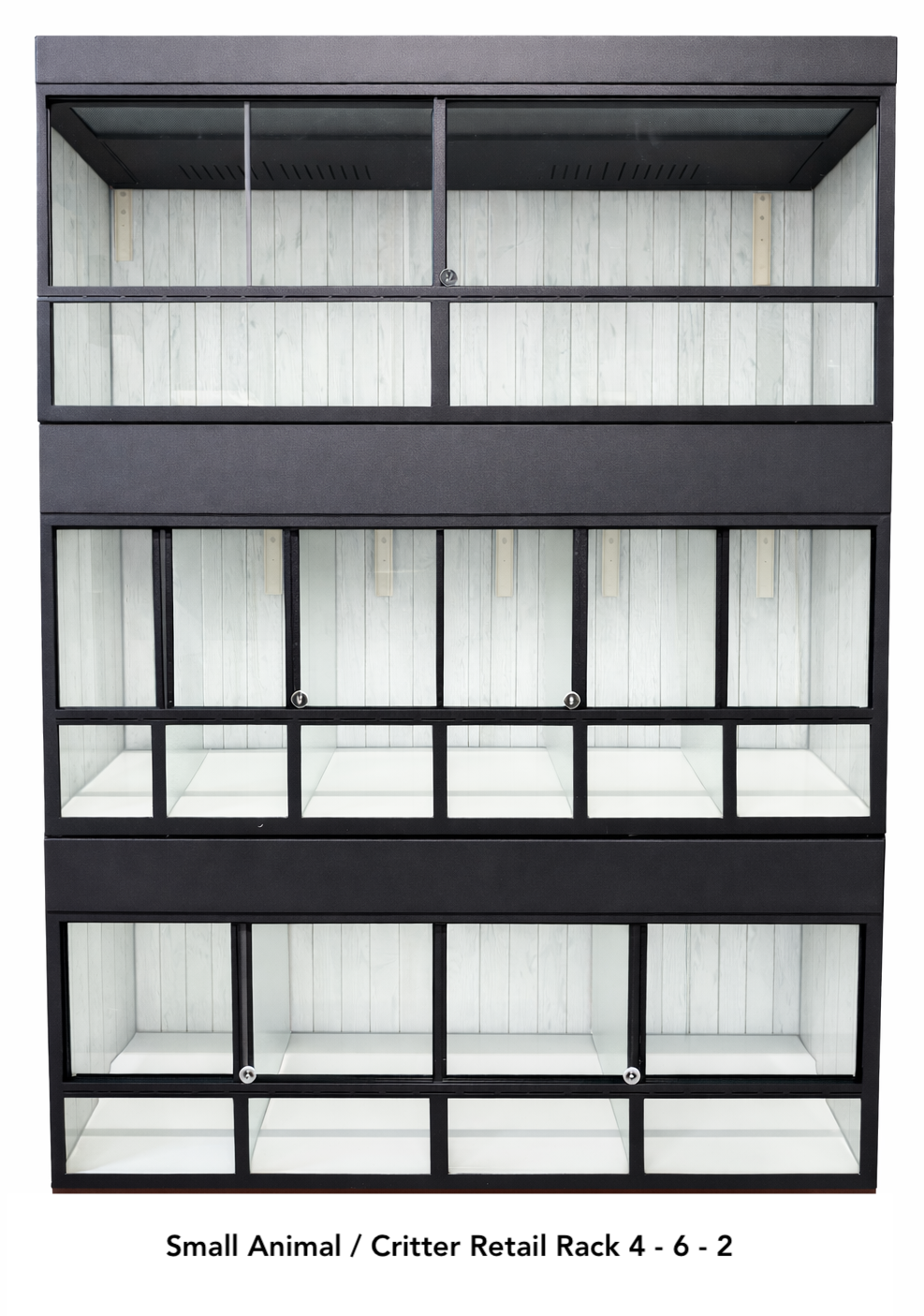 Small Animal Critter Rack shown with 6 Cage Tiers Suitable for rats, mice and hamsters