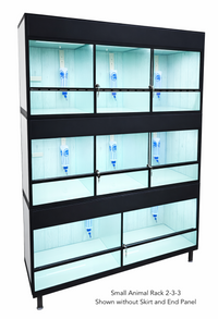 Classroom ready small mammal housing rack for agricultural and veterinary science programs