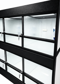 3 Tier Cage view of Small Animal or Critter Retail Rack with Locks visible
