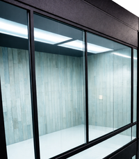 Cage view of Extra Large Small Animal or Critter Retail Rack with sliding glass windows