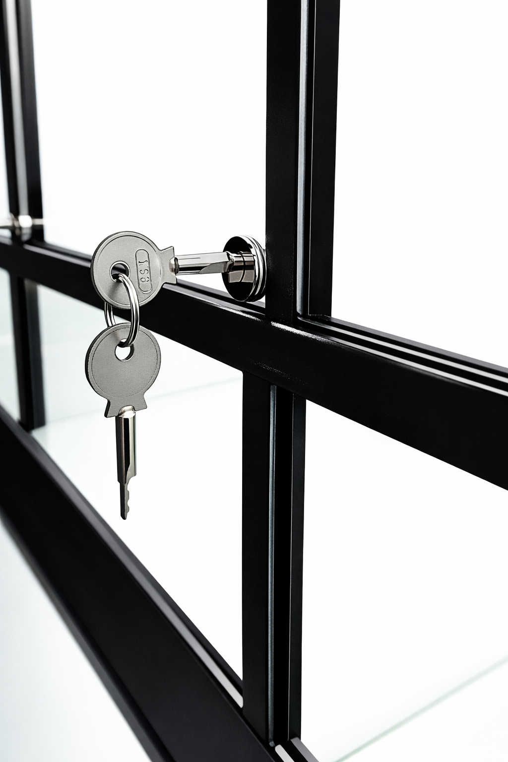 Cage view of Small Animal or Critter Retail Rack showing Lockable Cage and View of Glass Door Lock and Key Assembly