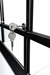 Cage view of Small Animal or Critter Retail Rack showing Lockable Cage and View of Glass Door Lock and Key Assembly