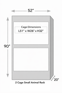 Illustration of Cage Dimensions for an Extra Large Small Animal Retail Rack