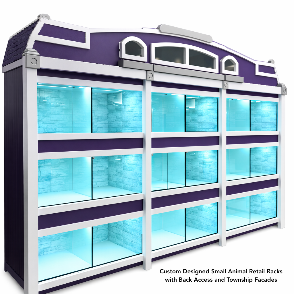 Small Animal or Kitten Adoption Retail Rack in colorful Township Display