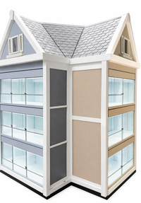 Small ANimal Retail Rack in Pet Store Environment showing Township Facades for an interesting look