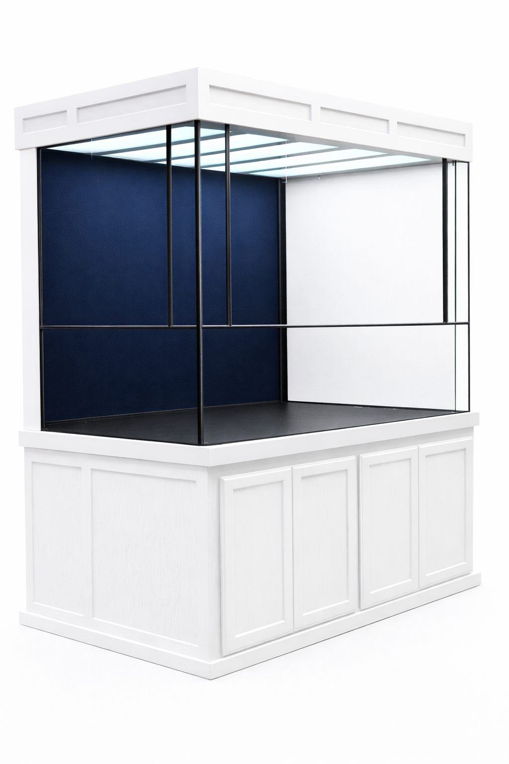 Custom Designed Turtle Tank and Paludarium with Green Living Wall Faux Wall Background Options All White Exterior