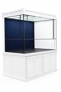 Custom Designed Turtle Tank and Paludarium with Green Living Wall Faux Wall Background Options All White Exterior