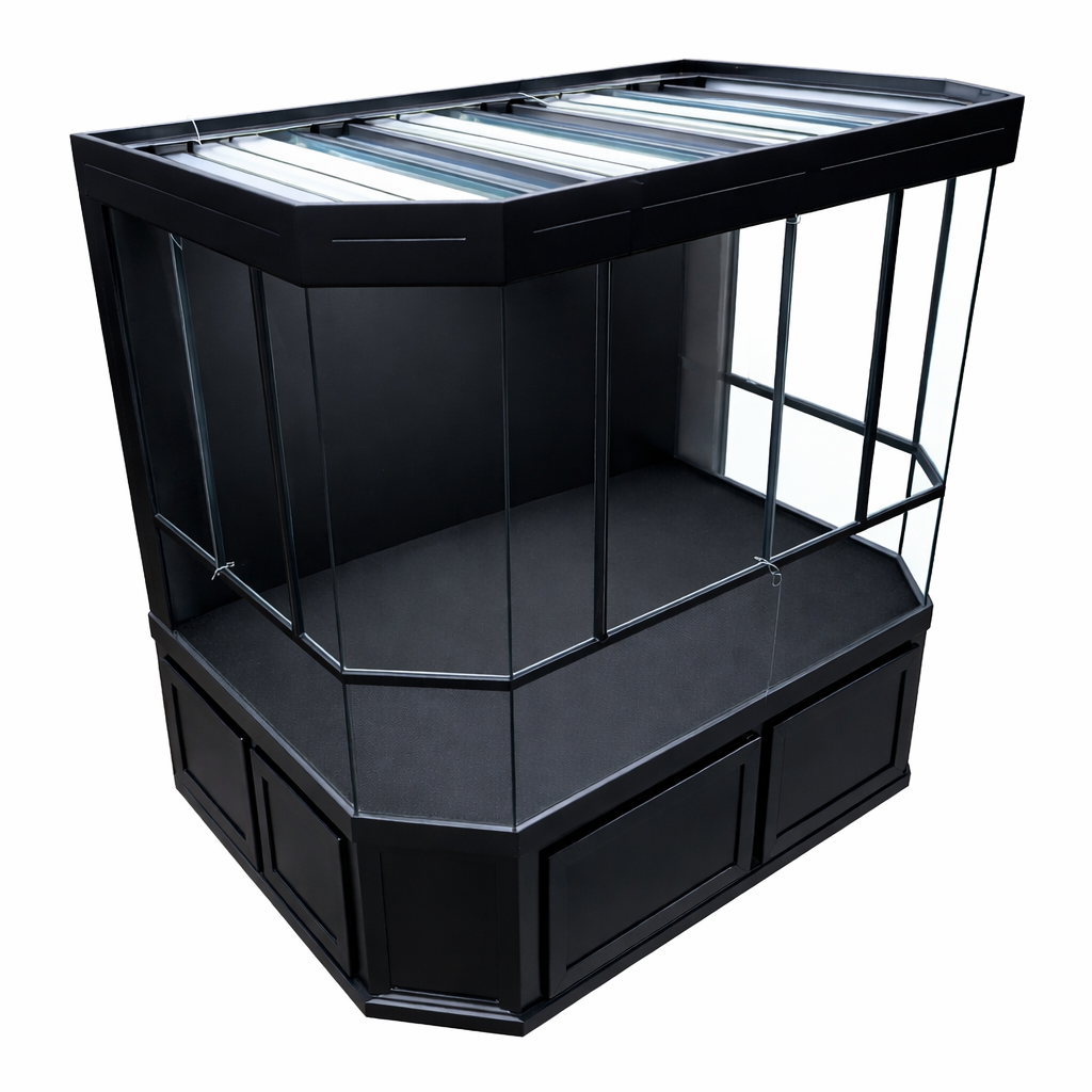 Black3D  aquarium with glass sides on a white background