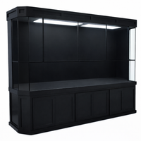 Residential turtle paludarium with clear glass tank, concealed filtration system, and black wall for natural aesthetics.