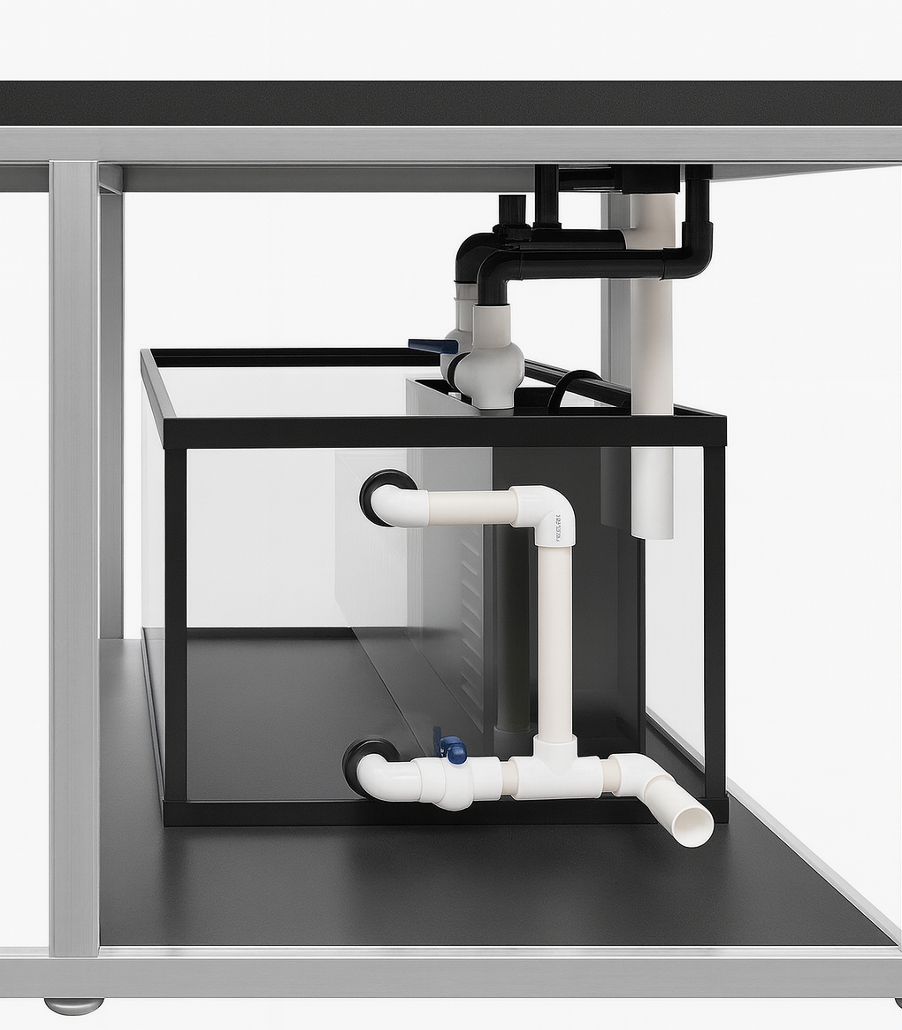 Aquatic Turtle Filtration Sump with Biological Filter Foam Spool Filtration for optimal turtle waste removal.