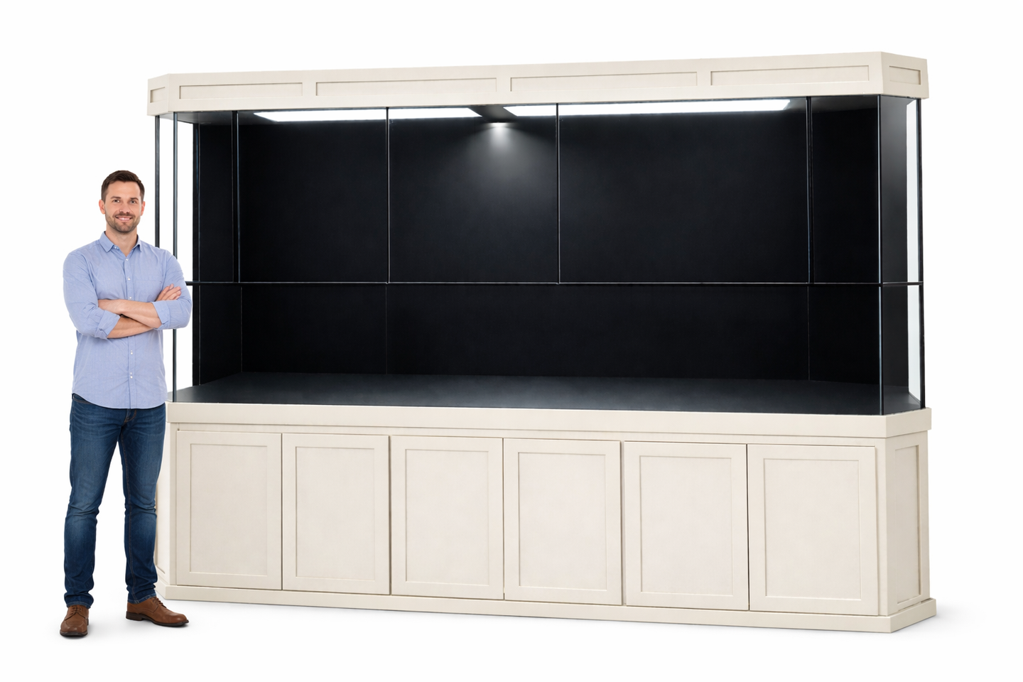 Custom Luxury turtle tank with integrated filtration designed for high end residential interiors