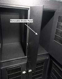 Custom animal transport van kennel system installed for pet taxi use