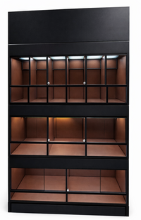 Stackable reptile rack with clear front enclosures for easy animal viewing