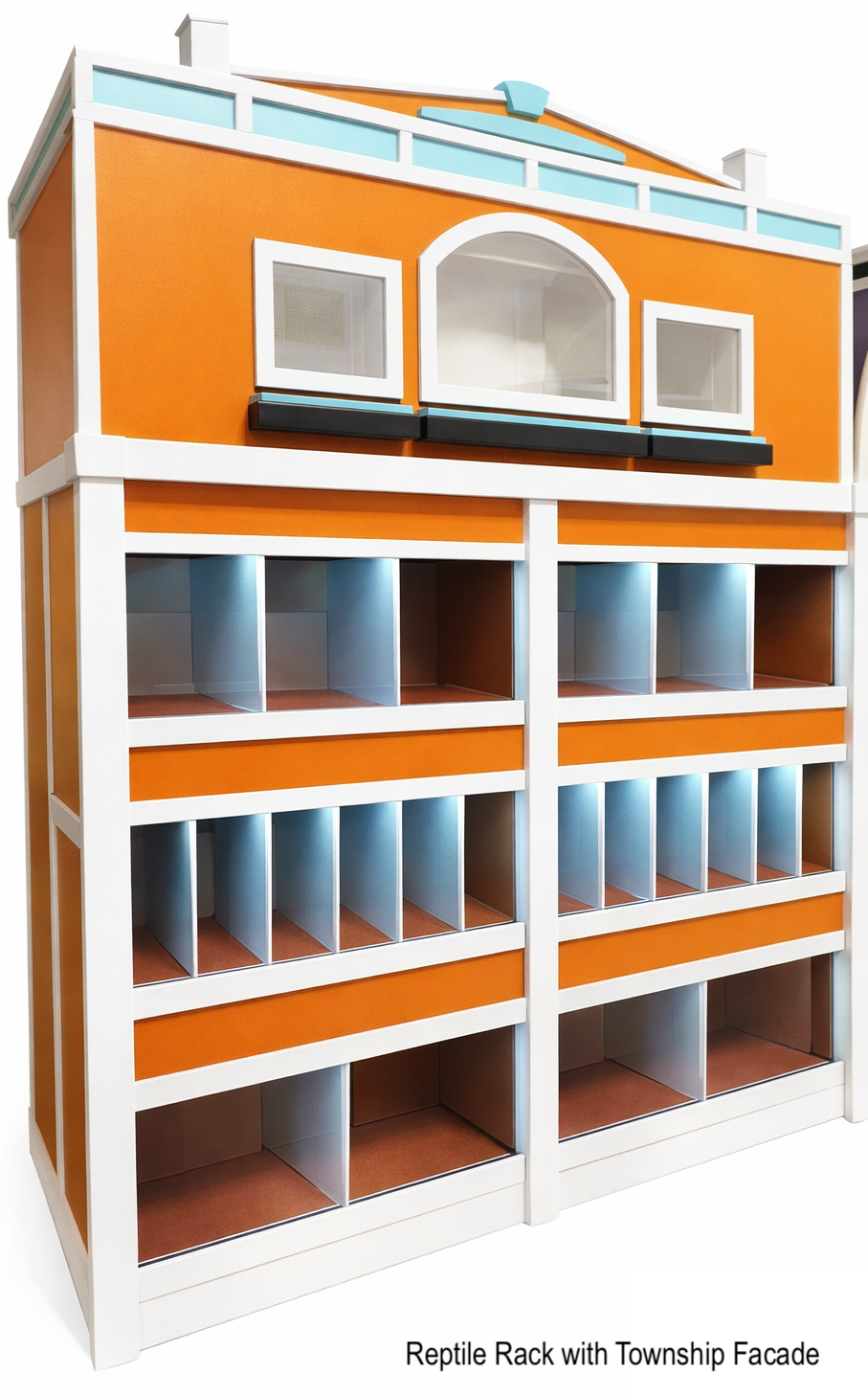 Professional reptile rack with stacked enclosures for breeders and hobbyists