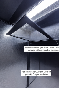 Reptile rack system designed for scalable housing in home or commercial setups