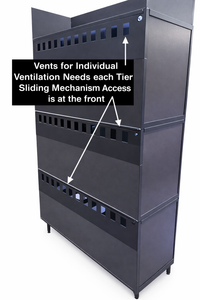 Professional reptile rack with stacked enclosures for breeders and hobbyists